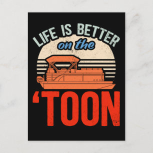 Pontoon Boat Kapitein Boating Briefkaart