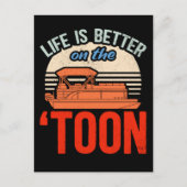 Pontoon Boat Kapitein Boating Briefkaart (Voorkant)