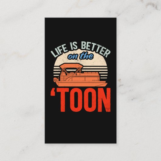 Pontoon Boat Kapitein Boating Visitekaartje (Voorkant)