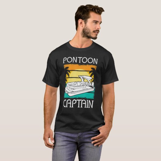 Pontoon Boat Kapitein Motorboating Pontooning Boat T-shirt (Voorkant volledig)