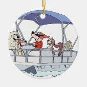 Pontoon Boat Keramisch Ornament (Voorkant)