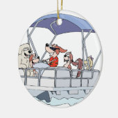 Pontoon Boat Keramisch Ornament (Links)