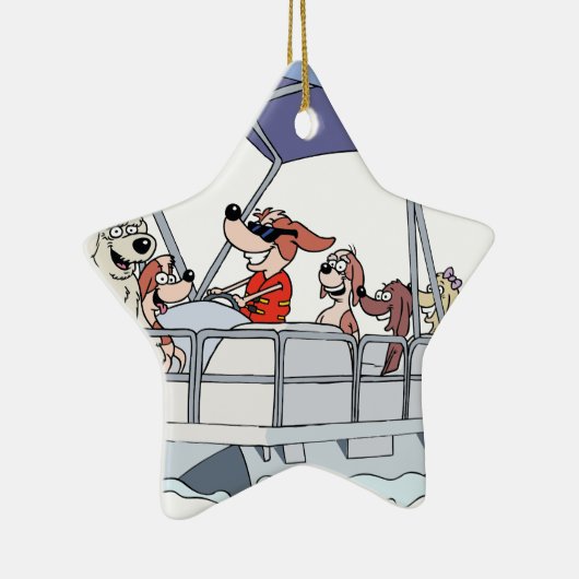 Pontoon Boat Keramisch Ornament (Rechts)