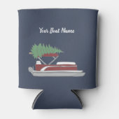 Pontoon Boat met kerstboom bovenaan Blikjeskoeler (Voorkant)
