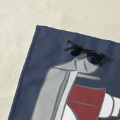 Pontoon Boat met kerstboom bovenaan Strandlaken (In situ)