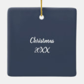 Pontoon Boat met kerstboom op Top Holiday Keramisch Ornament (Achterkant)