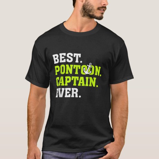 Pontoon Boat Party Grappig Beste Pontoon Captain O T-shirt (Voorkant)