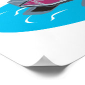 Pontoon Boat Retro Poster (Hoek)