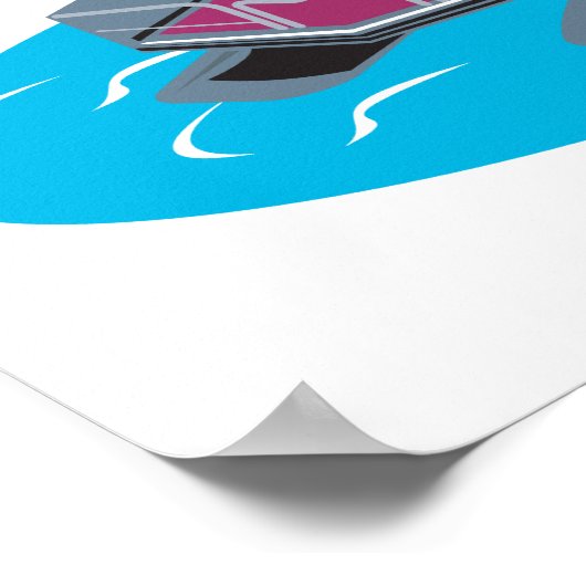 Pontoon Boat Retro Poster (Hoek)