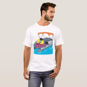 Pontoon Boat Retro T-shirt (Voorkant volledig)
