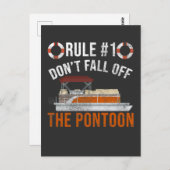 Pontoon Boat Rules Funny Boat Jokes Briefkaart (Voorkant / Achterkant)
