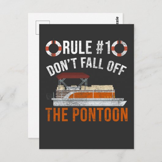 Pontoon Boat Rules Funny Boat Jokes Briefkaart (Voorkant / Achterkant)