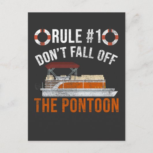 Pontoon Boat Rules Funny Boat Jokes Briefkaart (Voorkant)