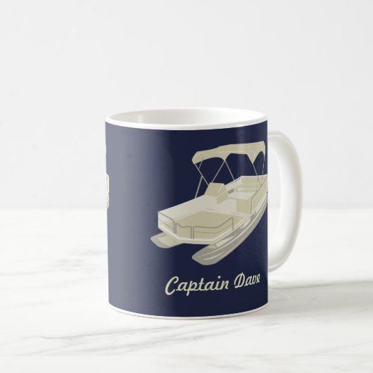 Pontoon Boat Specialized Coffee Mok Navy Blue (Voorkant rechts)