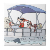 Pontoon Boat Tegeltje (Voorkant)