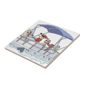 Pontoon Boat Tegeltje (Zijkant)