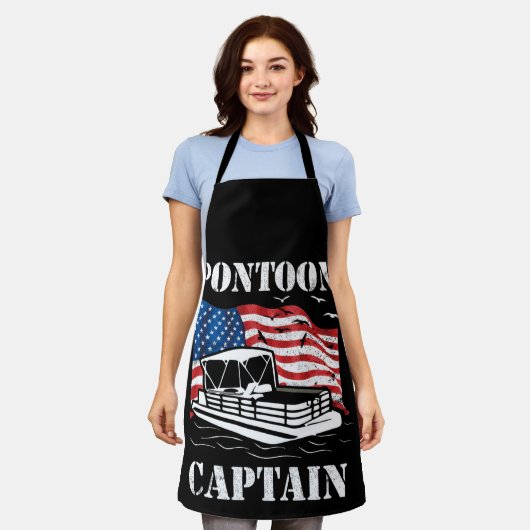 Pontoon Captain American Flag Pontoon Boat Lover Schort (Gedragen)