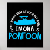 Pontoon Captain Boating Lake Gift  Poster (Voorkant)