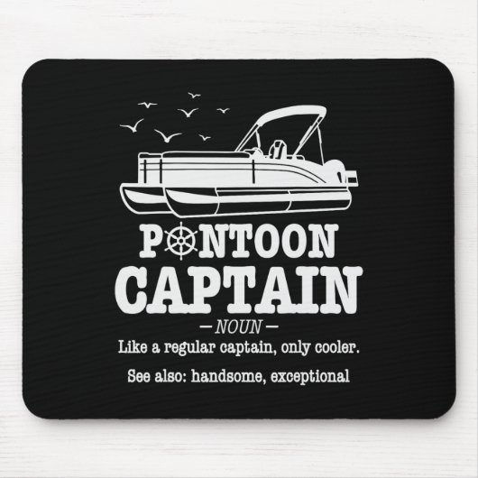 Pontoon Captain Definition Boat Life Funny Boating Muismat (Voorkant)