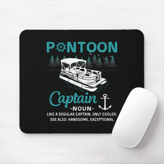 Pontoon Captain Definition Funny Pontoon Boat Boat Muismat (Met muis)