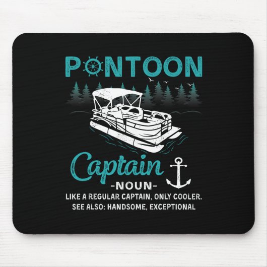 Pontoon Captain Definition Funny Pontoon Boat Boat Muismat (Voorkant)