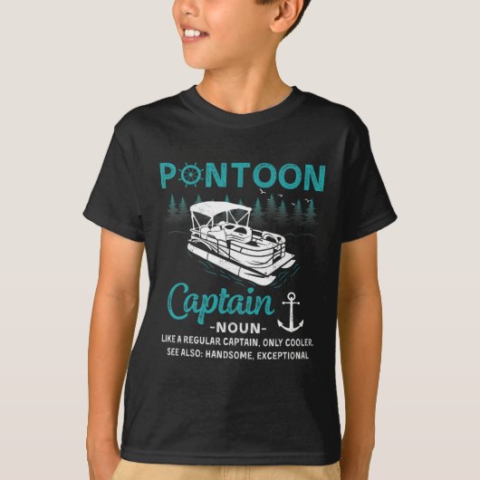 Pontoon Captain Definition Funny Pontoon Boat Boat T-shirt (Voorkant)