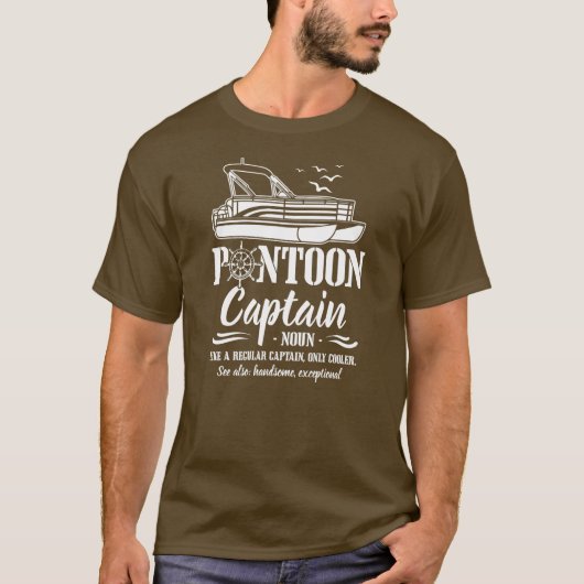 Pontoon Captain Definition Funny Pontoon Boat T-shirt (Voorkant)