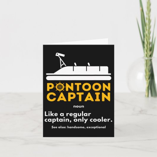 Pontoon Captain Definition - Grappige boot Pontoon Kaart (Voorkant)