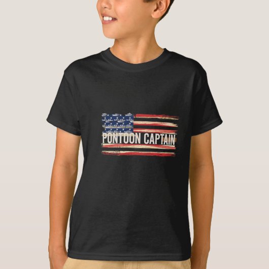 Pontoon Captain Patriotic Boating Fun Water Sport  T-shirt (Voorkant)