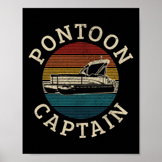 Pontoon Captain Vintage Pontoon Boating Boating  Poster (Voorkant)