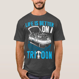 Pontoon First Mate Tritoon Boat Lovers Idea Gifts T-shirt