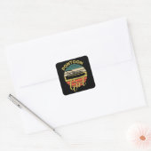 Pontoon Girl Captain Retro Vintage Boat Vierkante Sticker (Envelop)