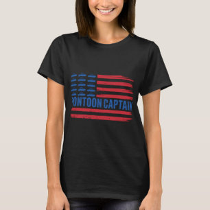 Pontoon Kapitein Amerikaanse Vlag Patriottisch Var T-shirt
