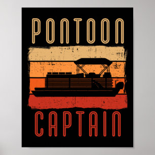 Pontoon kapitein Boat eigenaar Boater Poster