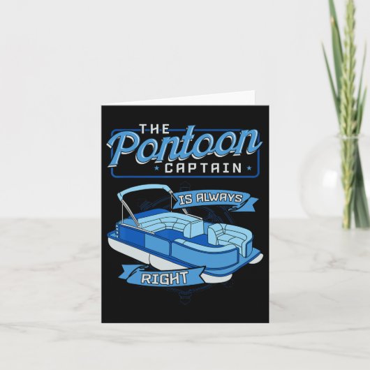Pontoon kapitein Boat Sailboot Boating Yacht Ponto Kaart (Voorkant)