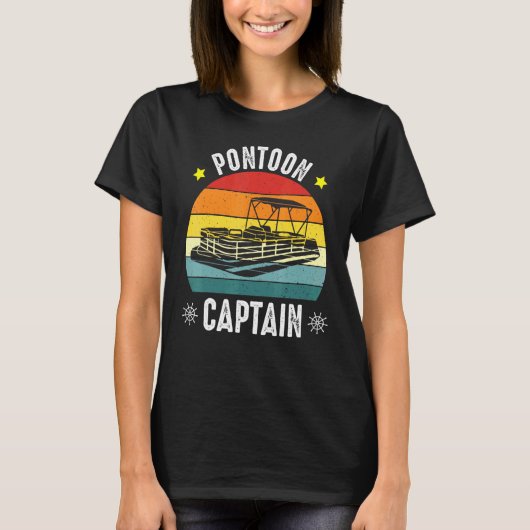 Pontoon kapitein Boating Kapitein Outfit T-shirt (Voorkant)