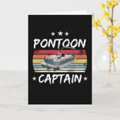 Pontoon Kapitein Boating Pontooning Gift Kaart (Gele Bloem)