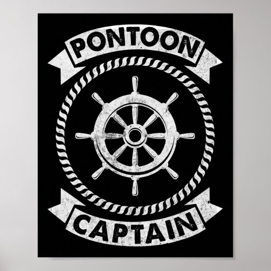 Pontoon Kapitein Boot Varende Geschenken Mannen Vr Poster (Voorkant)