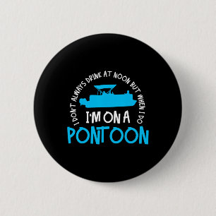 Pontoon Kapitein Bootvaren Meer Cadeau Ronde Button 5,7 Cm