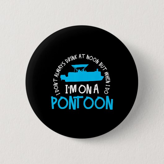 Pontoon Kapitein Bootvaren Meer Cadeau Ronde Button 5,7 Cm (Voorkant)