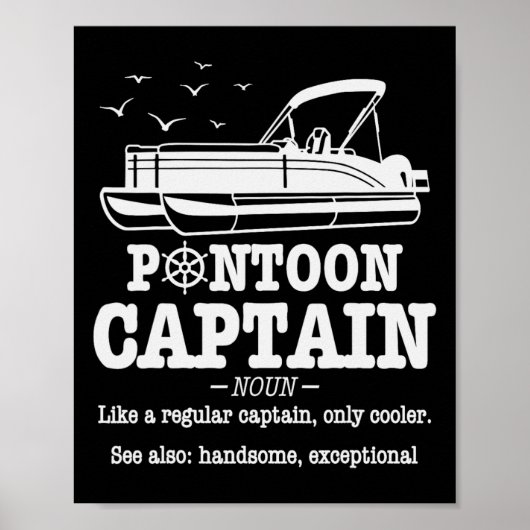 Pontoon Kapitein Definitie Boot Leven Grappig Vare Poster (Voorkant)