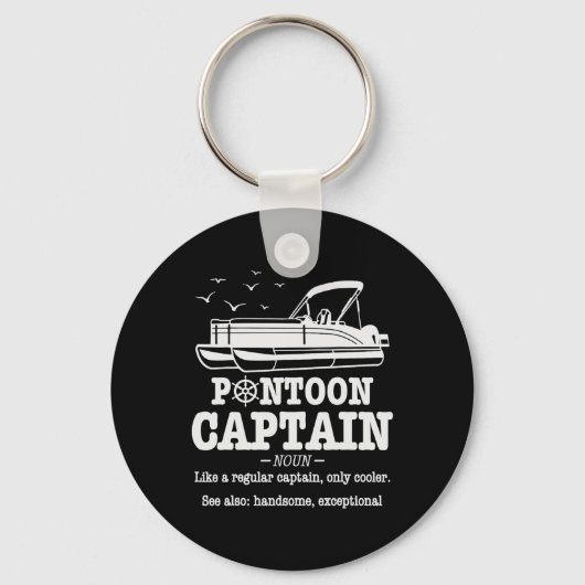Pontoon Kapitein Definitie Boot Leven Grappig Vare Sleutelhanger (Voorkant)
