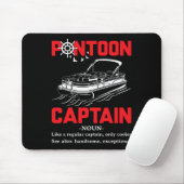 Pontoon Kapitein Definitie Grappige Pontoon Boot B Muismat (Met muis)