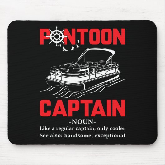 Pontoon Kapitein Definitie Grappige Pontoon Boot B Muismat (Voorkant)