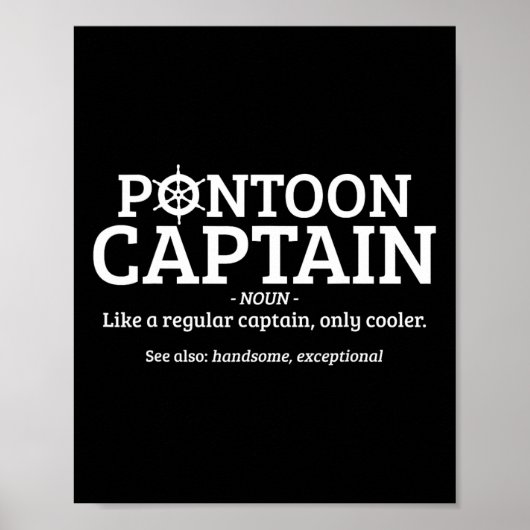 Pontoon Kapitein Definitie Grappige Pontoon Boot B Poster (Voorkant)