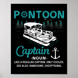 Pontoon Kapitein Definitie Grappige Pontoon Boot B Poster
