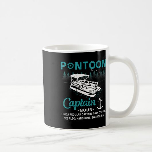 Pontoon Kapitein Definitie Grappige Pontoonboot Bo Koffiemok (Rechts)