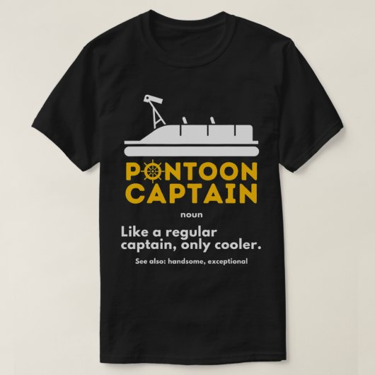 Pontoon Kapitein Definition Funny Boat Pontooning T-shirt (Design voorkant)