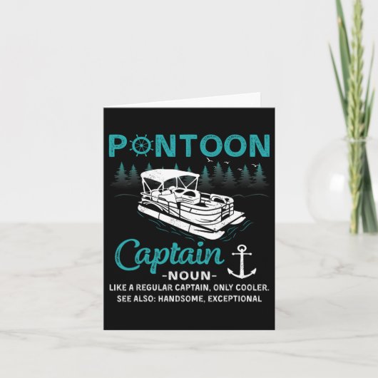 Pontoon Kapitein Definition Funny Pontoon Boat Boa Kaart (Voorkant)