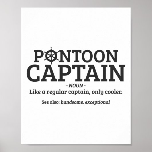 Pontoon Kapitein Definition Funny Pontoon Boat Boa Poster (Voorkant)